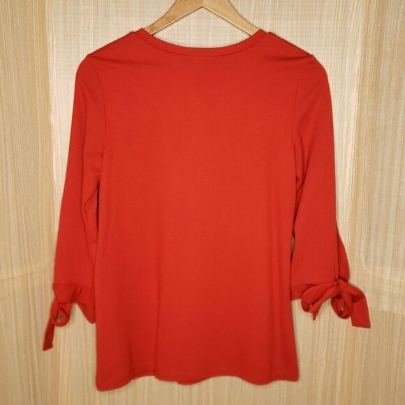 Halogen Womens Red Soft Knit 3/4 Sleeve Medium - Picture 2 of 5